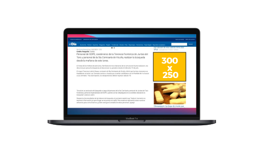 Banner video 300 x 250 pixeles.